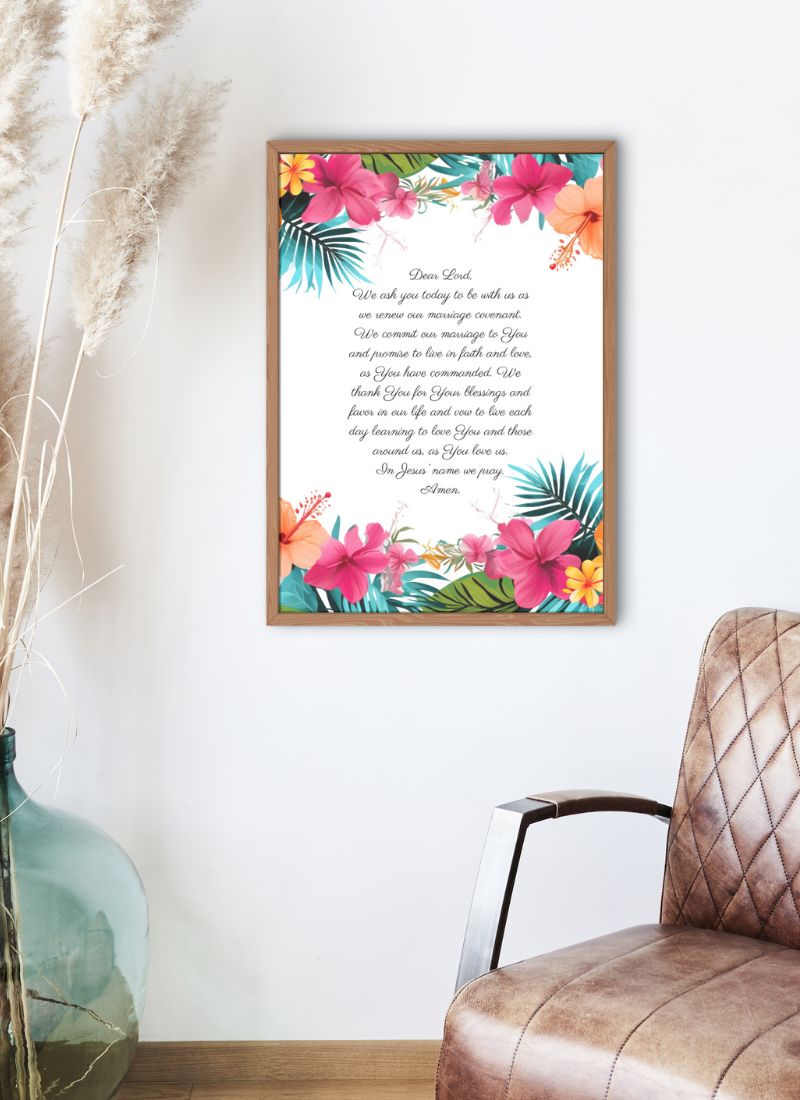 tropical mockup of marriage covenant printable